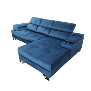 FLAVIO L-Shape 3 Seater with Stool/Storage [Velvet]